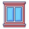 Window interior trim RGB color icon. Window decoration. Home improvement. Decorative trim. Moulding installing for high-end look. Keeping windows structurally sound. Isolated vector illustration